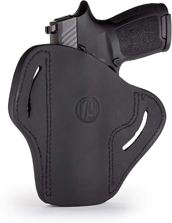 P320 Holster Right Hand OWB Leather Gun Holster for Belts. Compatible with SP2022 P227 HK P30 VP40 and Most Large Frame Pistols