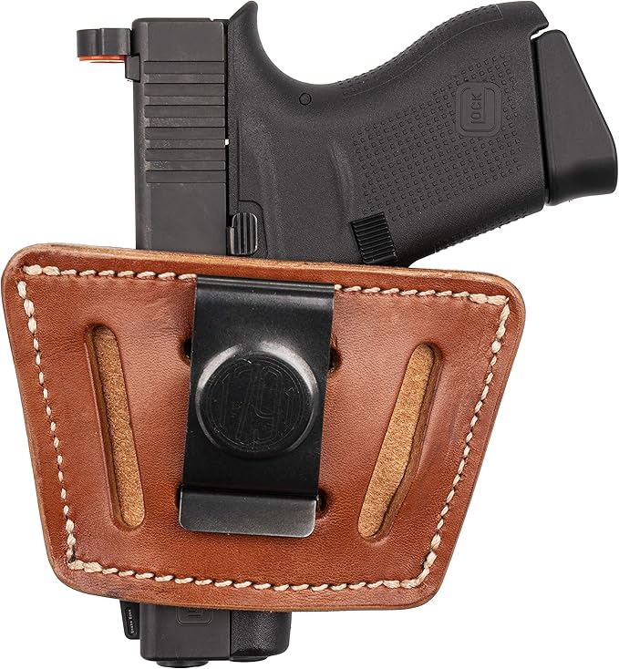 Universal Leather Gun Holster OWB/IWB CCW Holster Right and Left Handed - Fits Glock HK SIG Walther