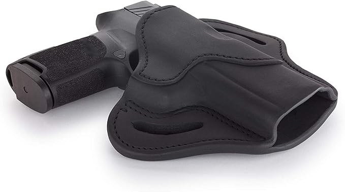 P320 Holster Right Hand OWB Leather Gun Holster for Belts. Compatible with SP2022 P227 HK P30 VP40 and Most Large Frame Pistols