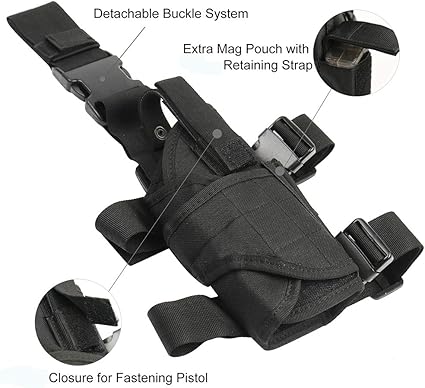Drop Leg Holster, Right Handed Tactical Thigh Pistol Gun Holster Leg Harness