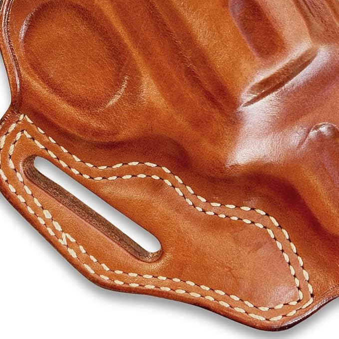 Premium Leather Pancake Holster OWB Fits S&W Performance Center Mod. 627 357 Magnum 8-Shot 2-5/8'' Barrel Unfluted Cylinder Right Hand Draw Brown Color