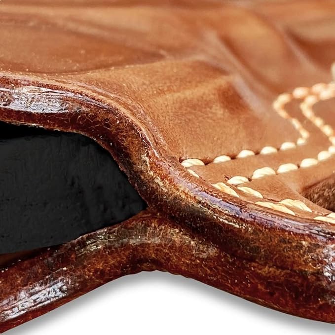 Premium Leather Pancake Holster OWB Fits S&W Performance Center Mod. 627 357 Magnum 8-Shot 2-5/8'' Barrel Unfluted Cylinder Right Hand Draw Brown Color