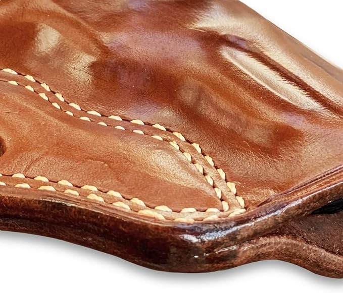 Premium Leather Pancake Holster OWB Fits S&W Performance Center Mod. 627 357 Magnum 8-Shot 2-5/8'' Barrel Unfluted Cylinder Right Hand Draw Brown Color
