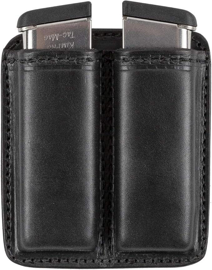 Tactical Leather Double Magazine Holder | Made in USA | Sizes to fit virtually Any 9mm .40 or .45 Caliber Pistol Mag | Single or Double Stack | IWB or OWB Mag Pouch