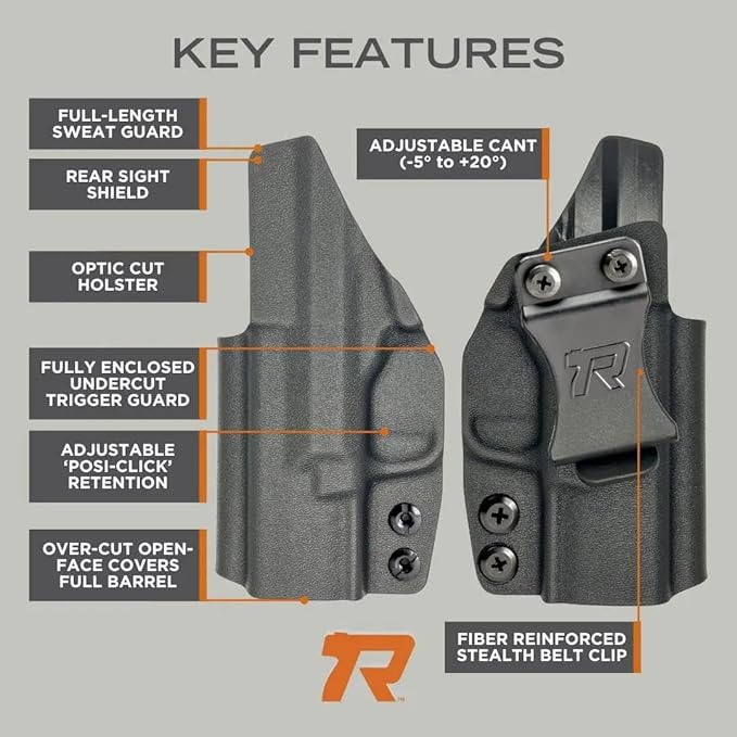 Inside Waistband Concealed Carry American Made Concealment Express Black Kydex Optics Ready Fits: