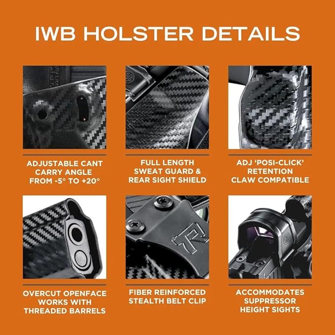 Inside Waistband Concealed Carry American Made Concealment Express Black Kydex Optics Ready Fits: