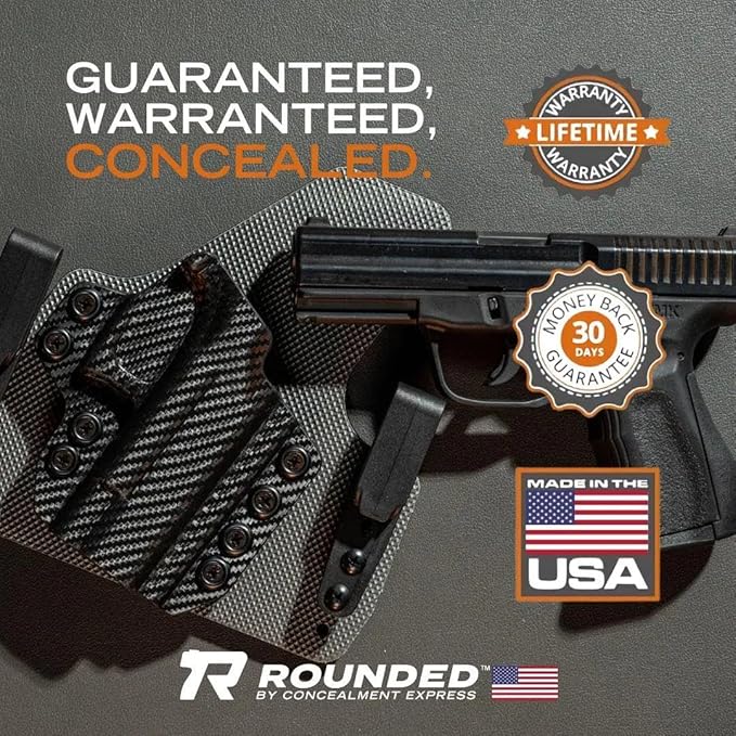 Inside Waistband Concealed Carry American Made Concealment Express Black Kydex Optics Ready Fits: